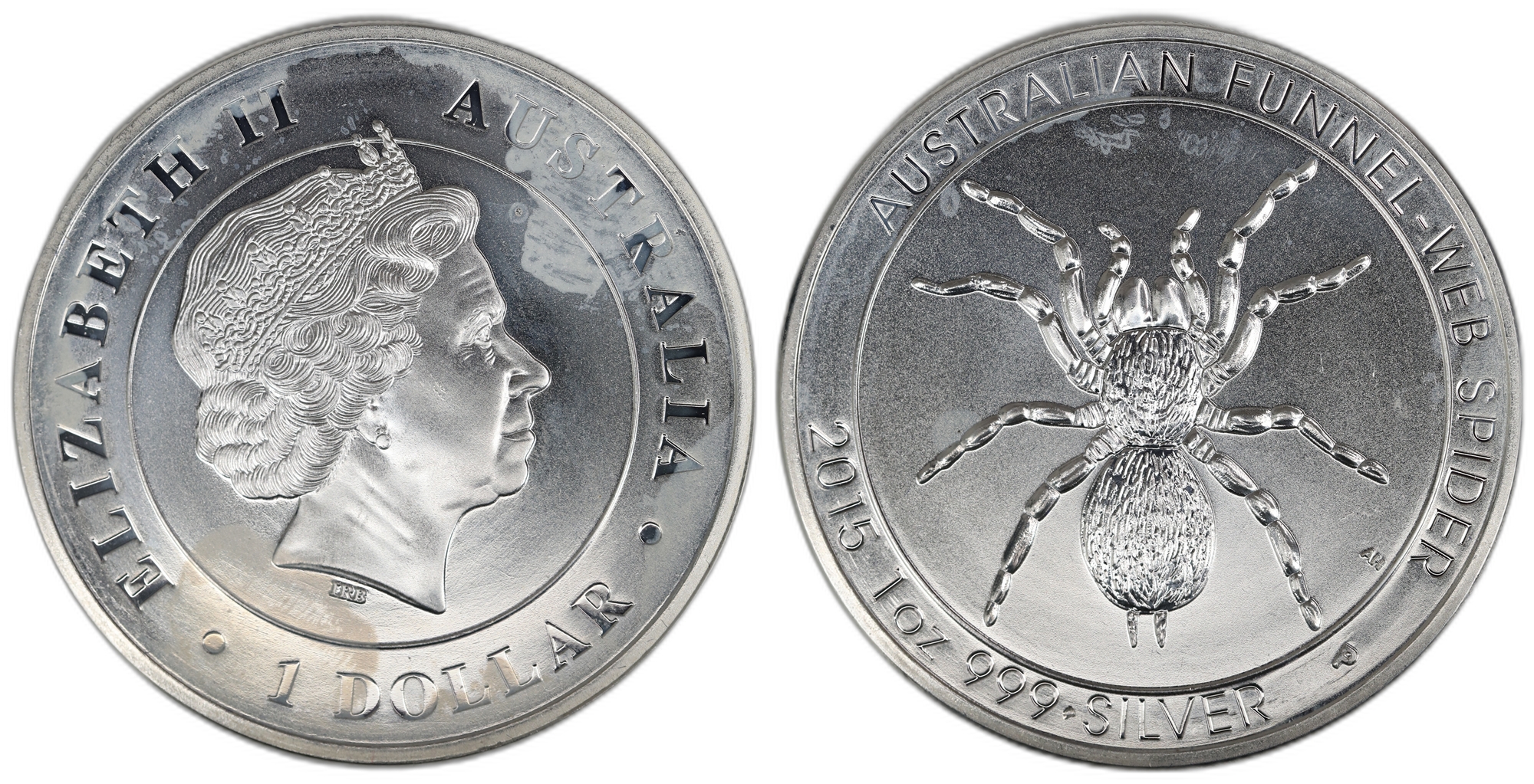 Australia 1 Dollar 2015 Funnel Spider Kv: UNC, milkspot