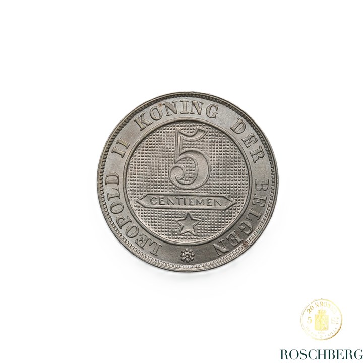 Belgium 5 Centimes 1894 Kv Choice UNC