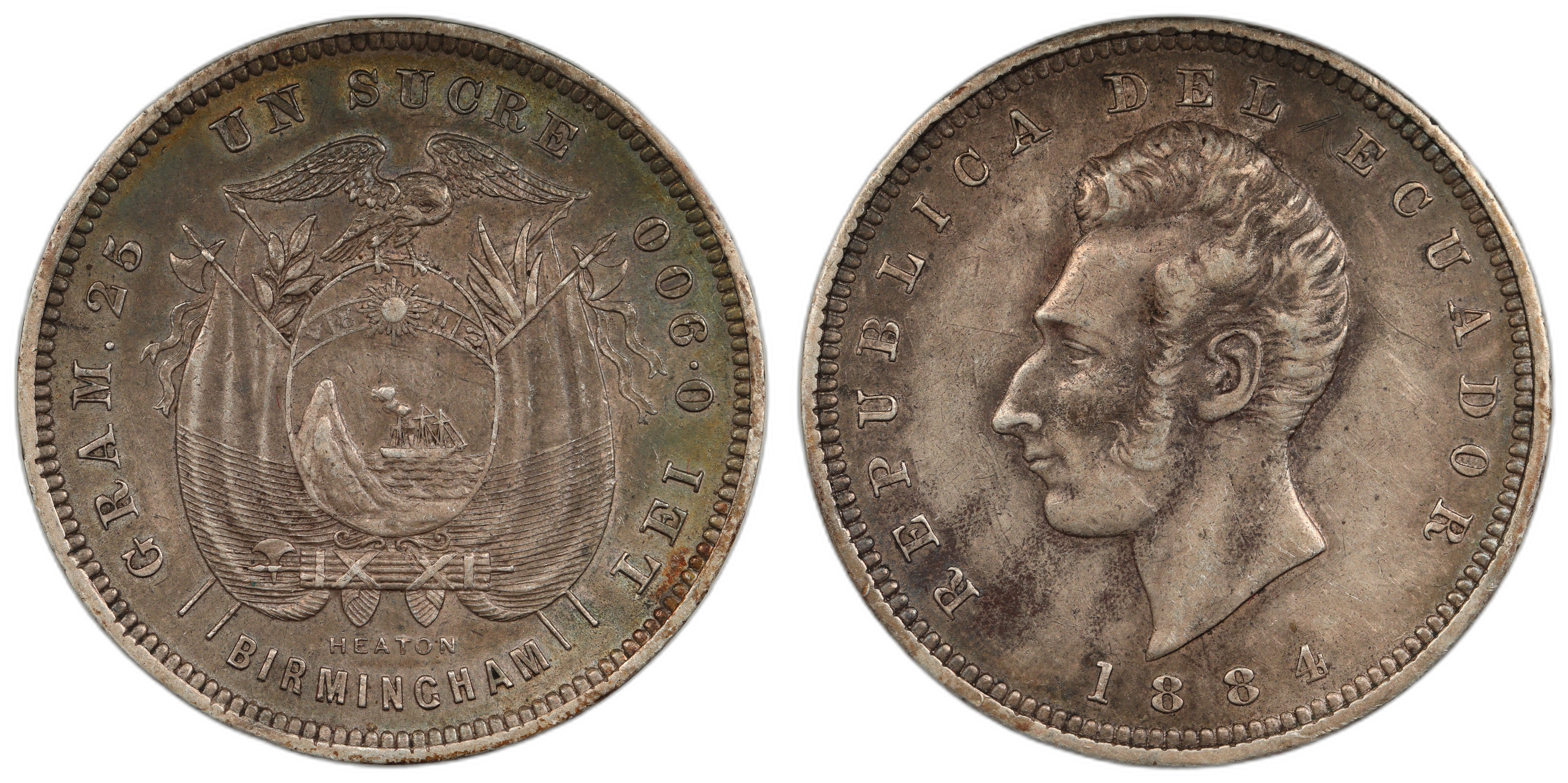 Equador Sucre 1884-H Kv XF