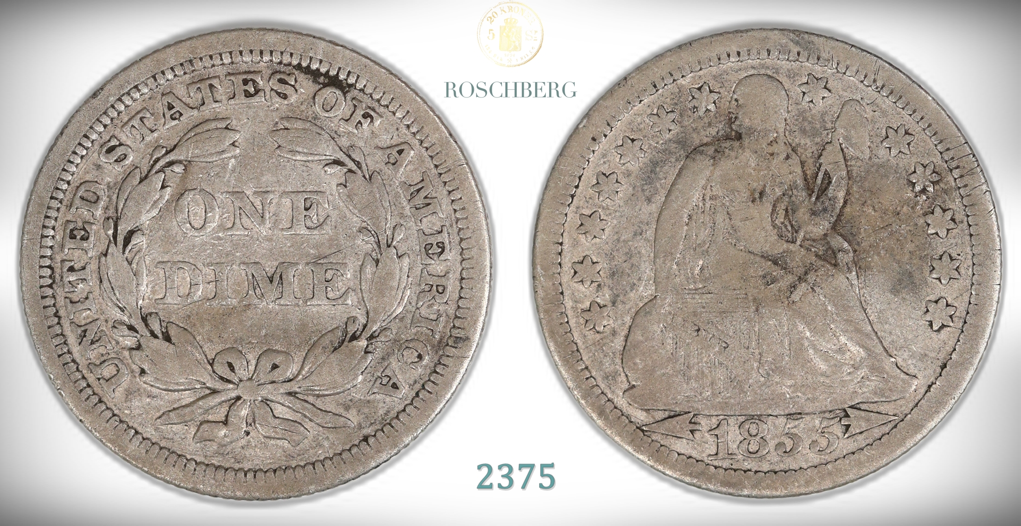 USA Dime 1855  Kv: 1 (F)