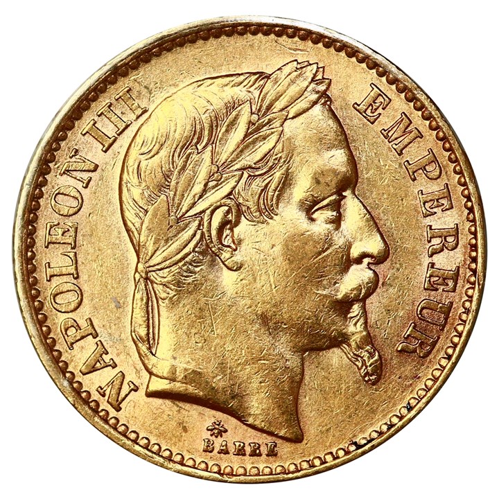 Frankrike 20 Francs 1866 A Kv 1+/01