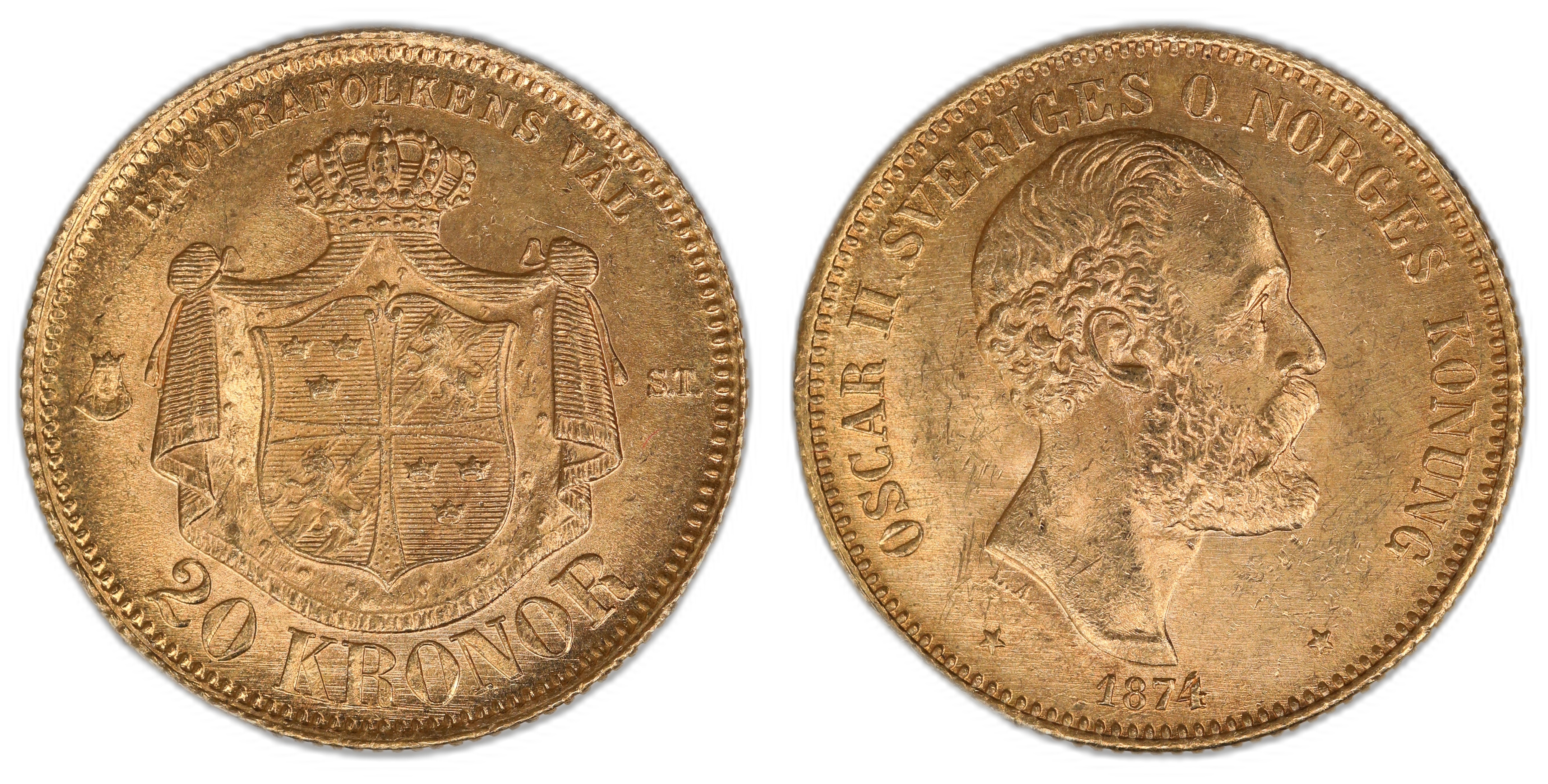 Sverige 20 Kronor 1874  Kv: 0/01
