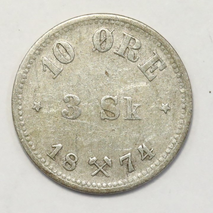 10 Øre 1874 Kv 1
