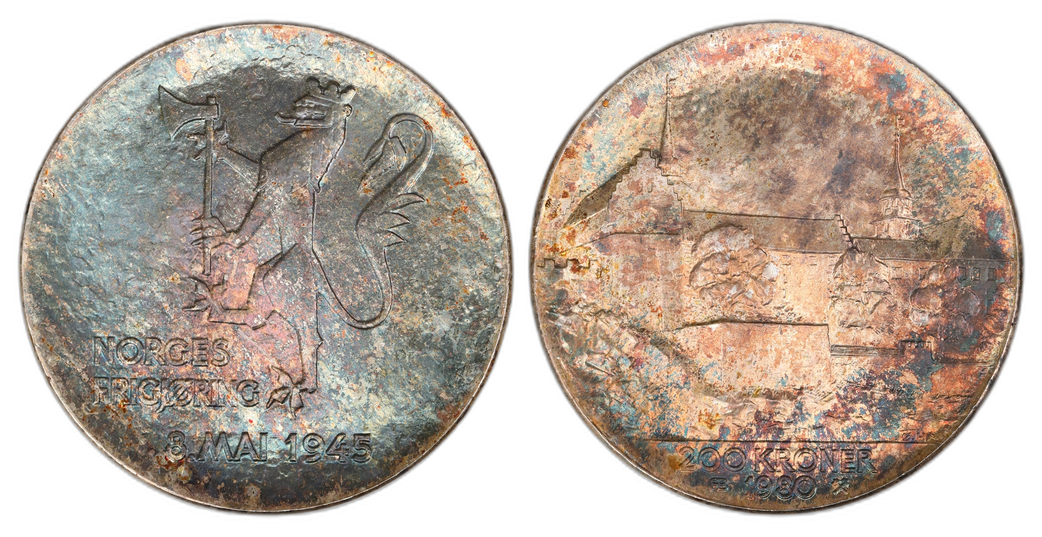 Norge 200 Kroner 1980  Kv: 0, fin patina