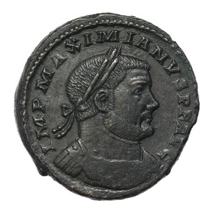 Maximianus 295-299. AE Follis. IMP MAXIMIANVS P F AVG // GENIO POPVLI ROMANI - AU