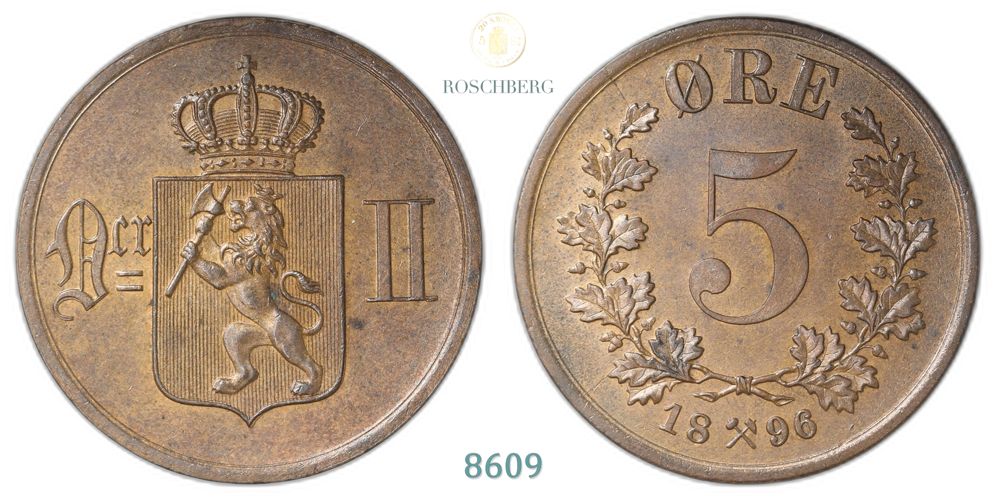 Norge 5 Øre 1896 Kv 0