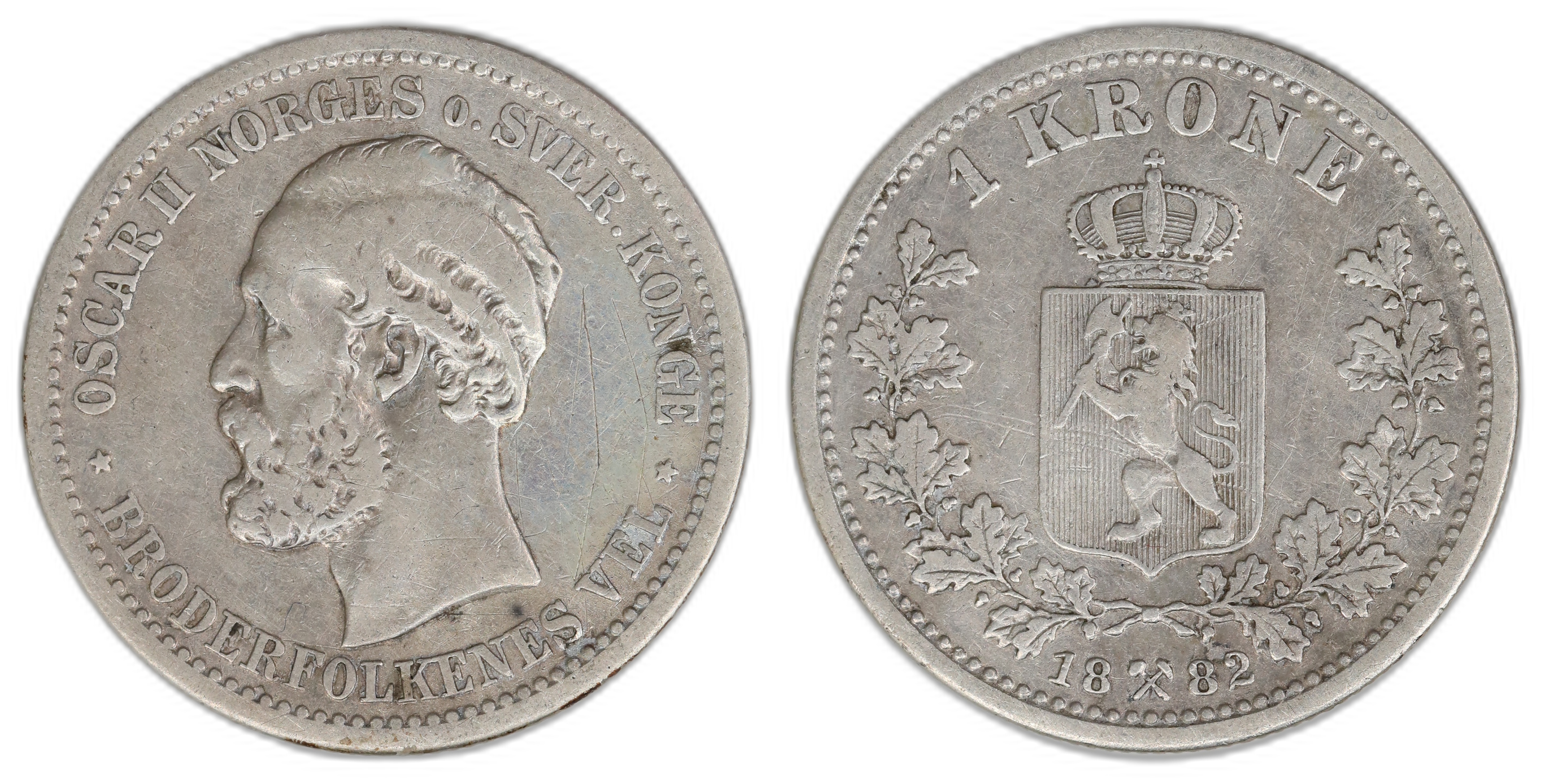 Norge 1 Krone 1882  Kv: 1/1+, riss