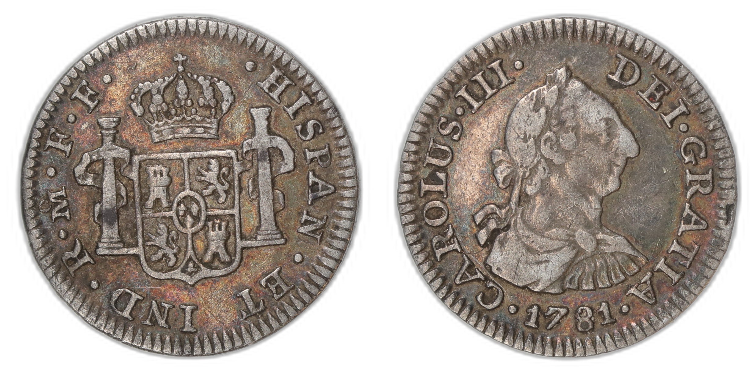 Mexico 1/2 Real 1781-Mo F F Kv: VF