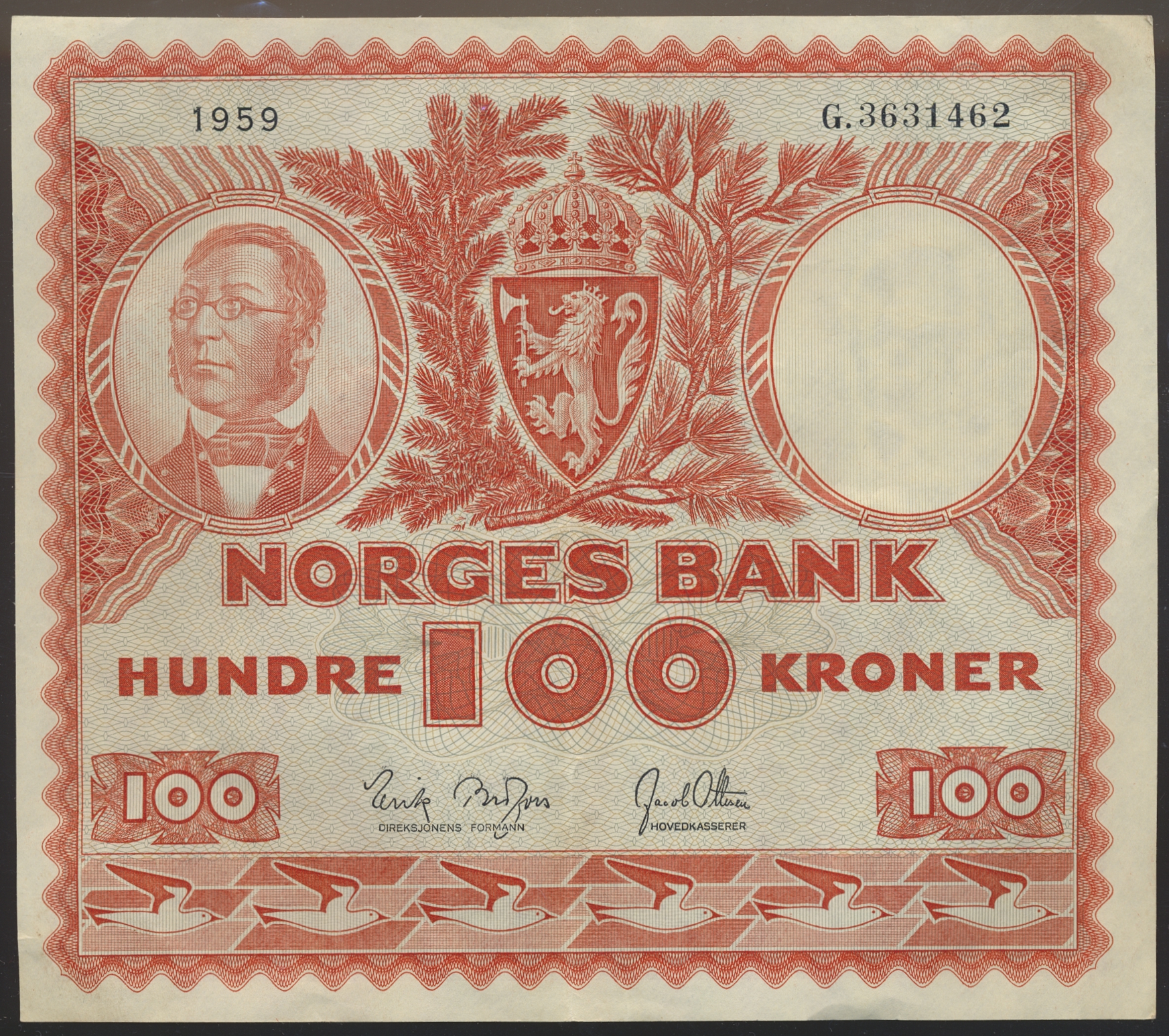 Norge 100 Kroner 1959 G  Kv: 1+