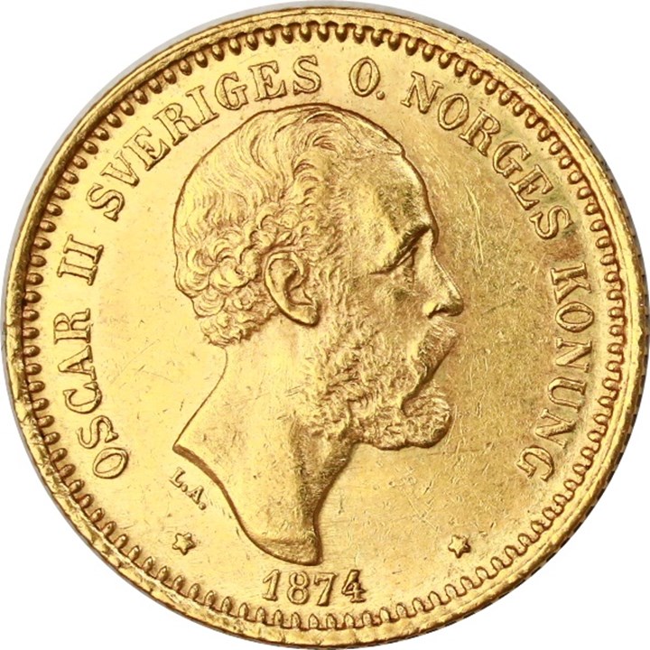 Sverige 10 Kronor 1874 Kv 1+/01