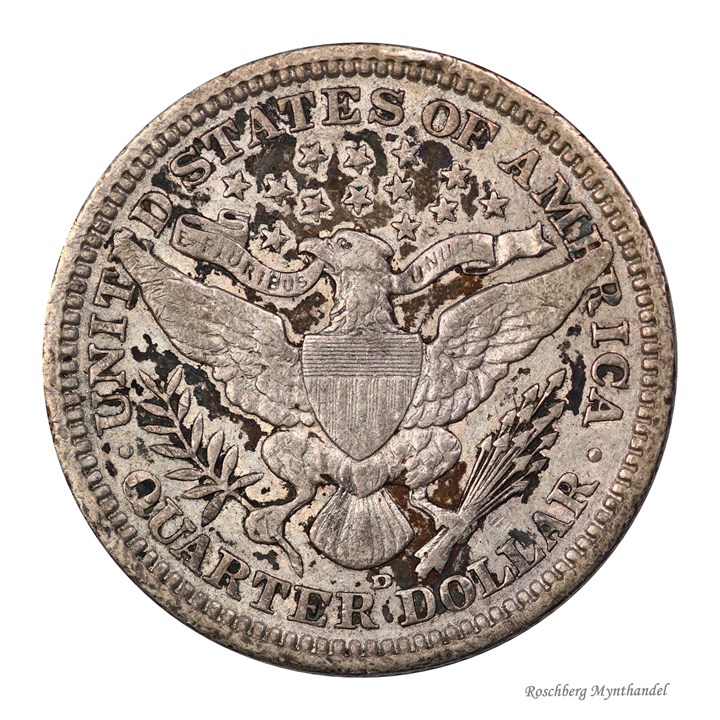 USA Quarter 1909 D Kv 1+