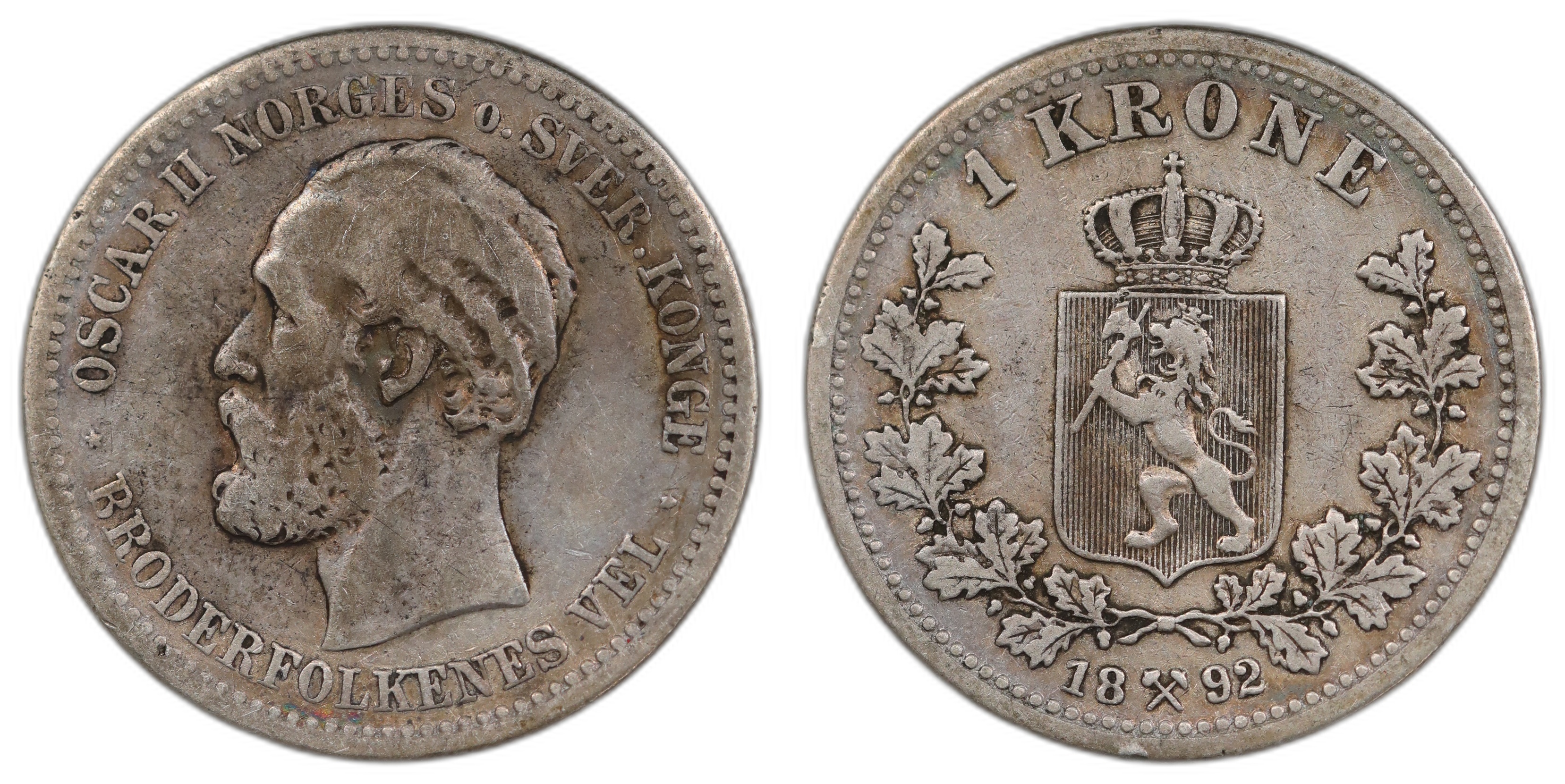 Norge 1 Krone 1892 Kv 1