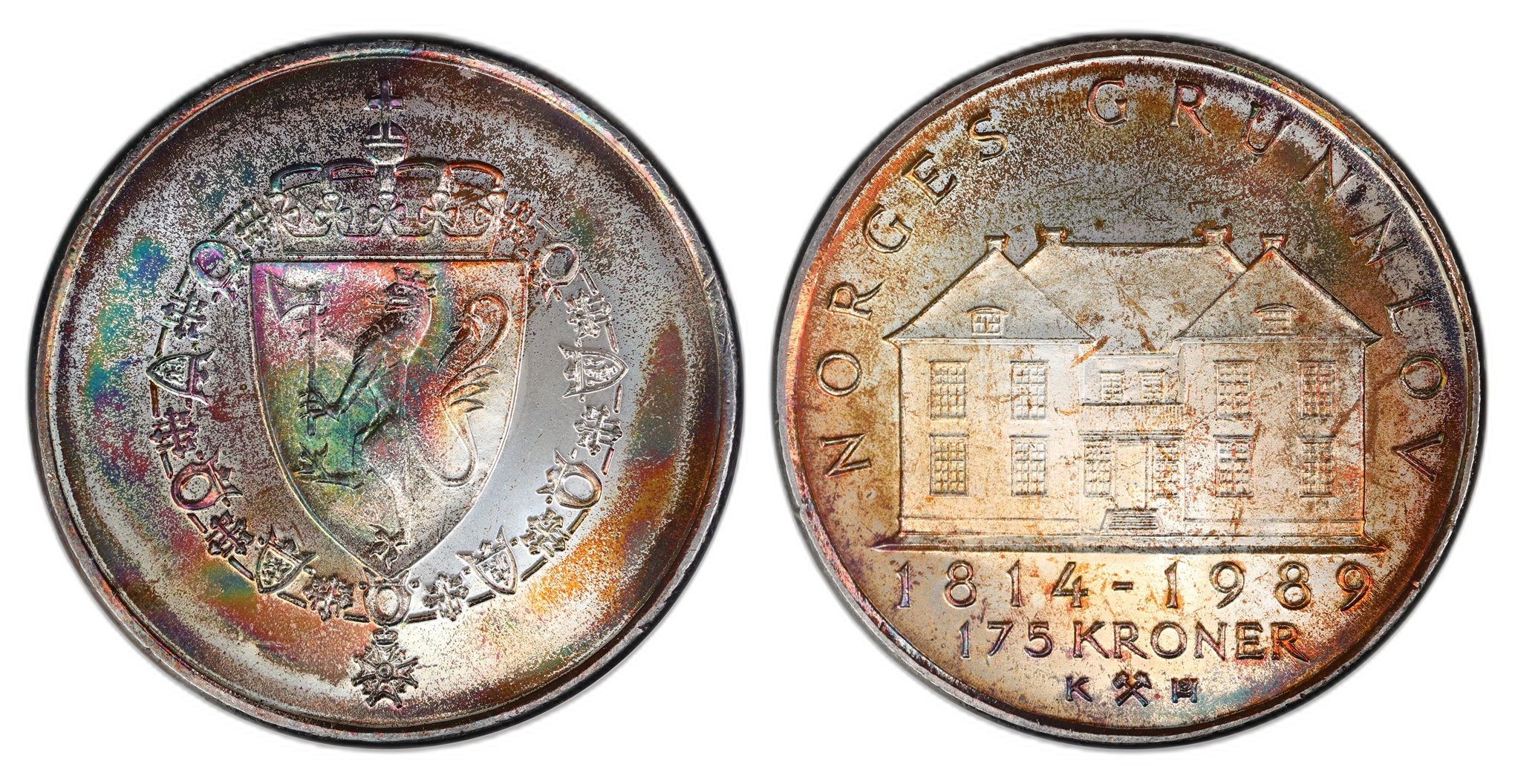 Norge 175 Kroner 1989  Kv: 0, fin patina