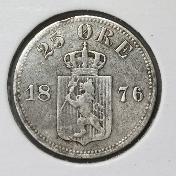 25 Øre 1876 Kv 1 Misfarget