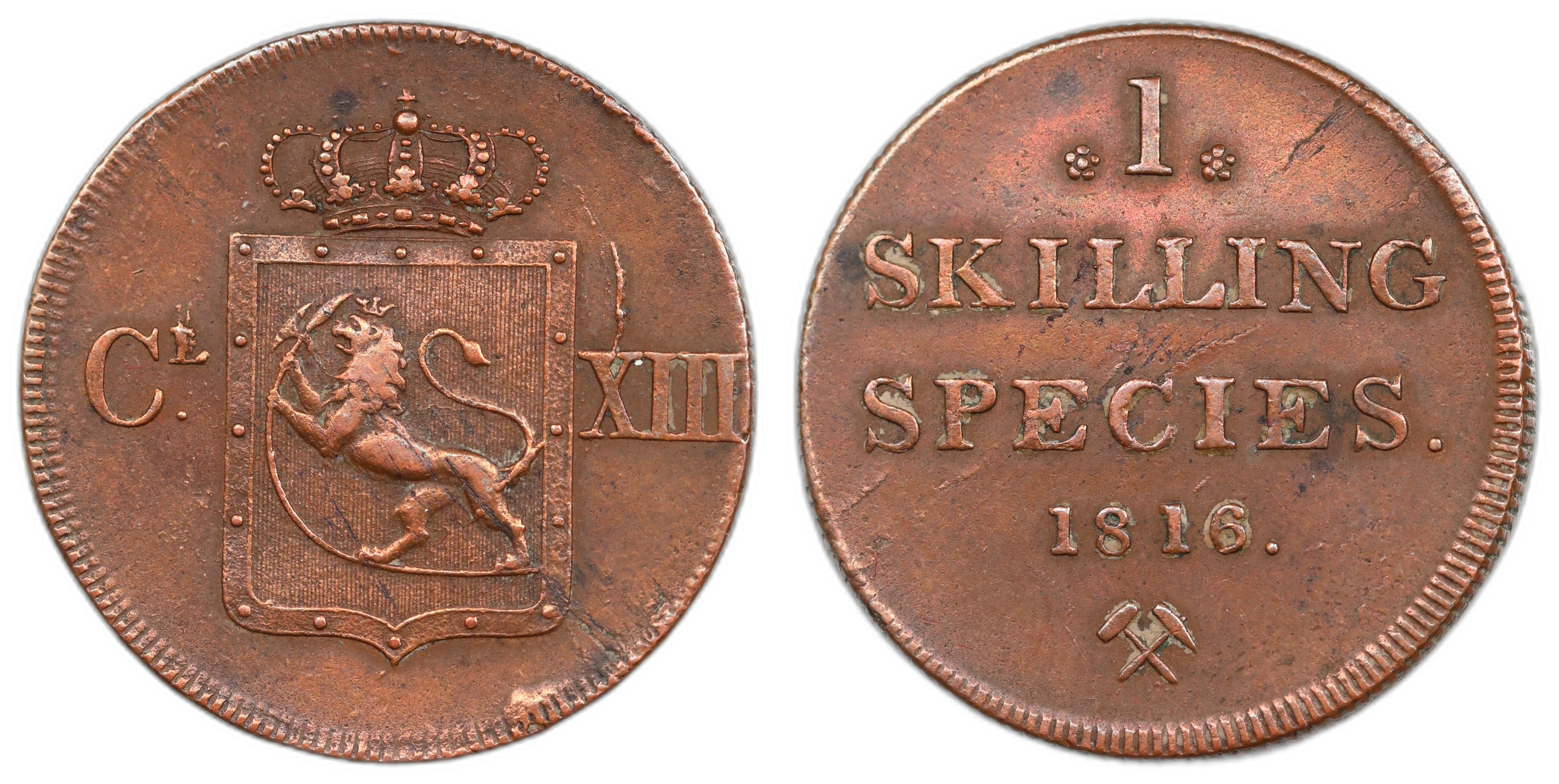 1 Skilling 1816 Kv 1+