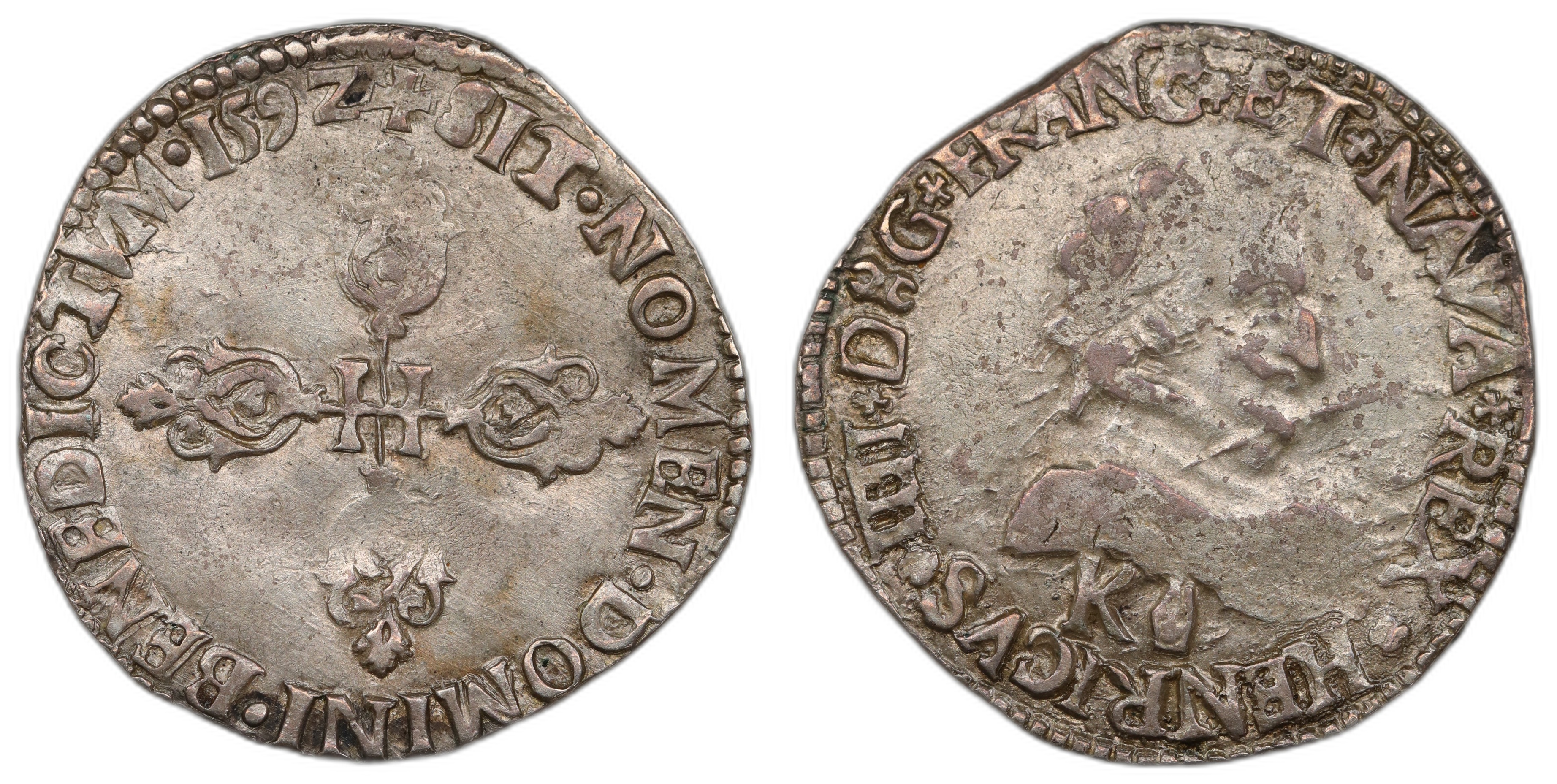 France Demi-Franc 1592-K Kv VF