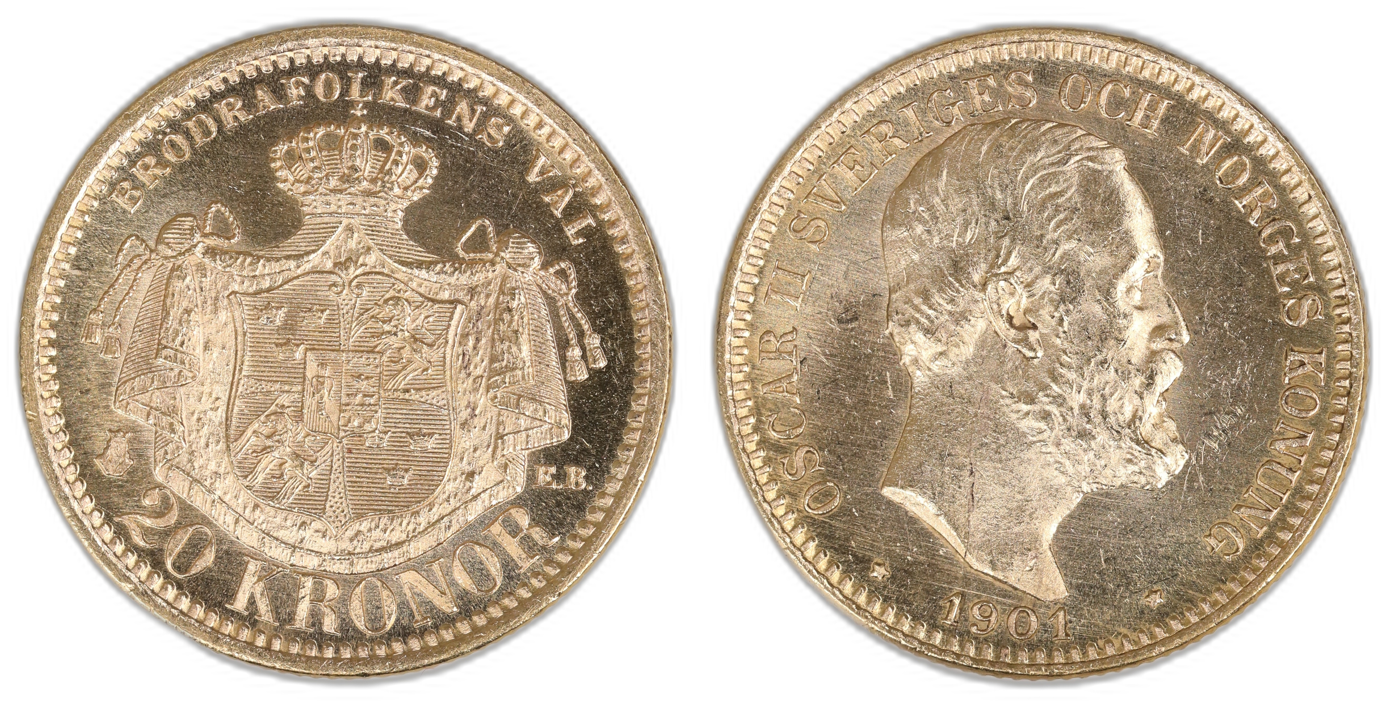 Sverige 20 Kronor 1901  Kv: 0/01