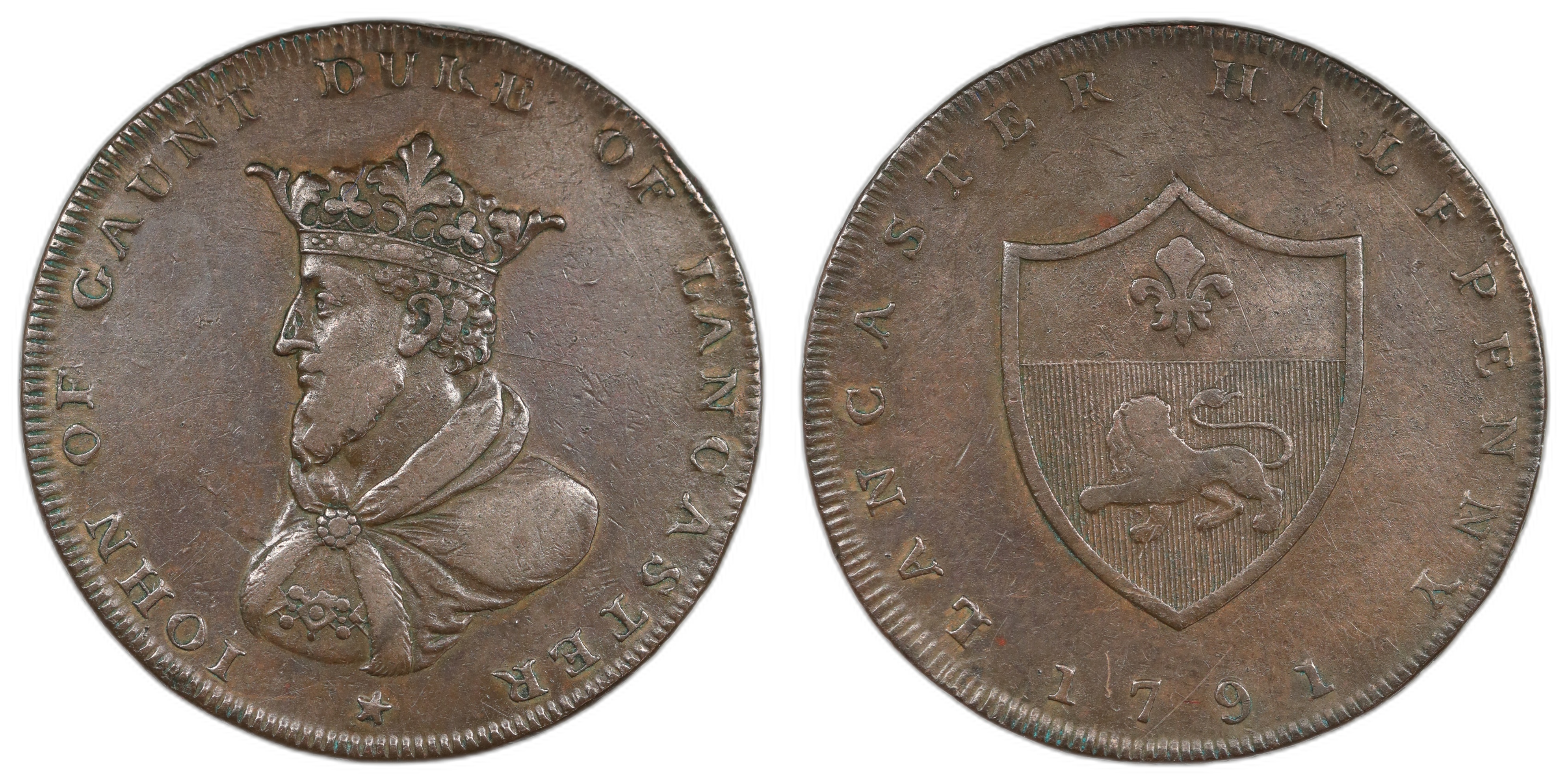 GB - Lancaster Half Penny Token 1791 Kv VF