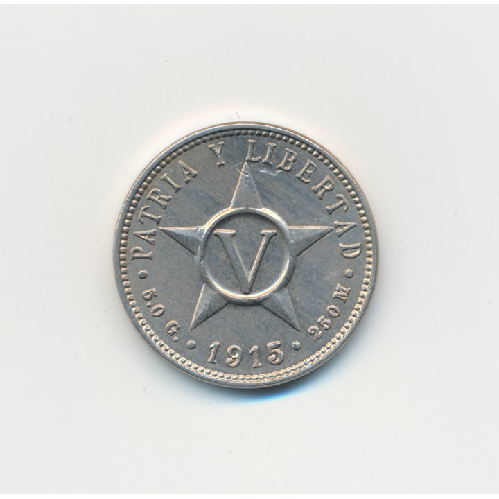Cuba 5 Centavos 1915 UNC