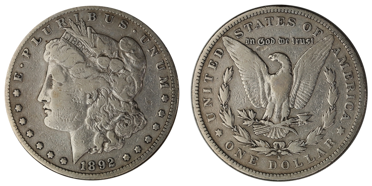 USA Dollar 1892-S  Kv: VF