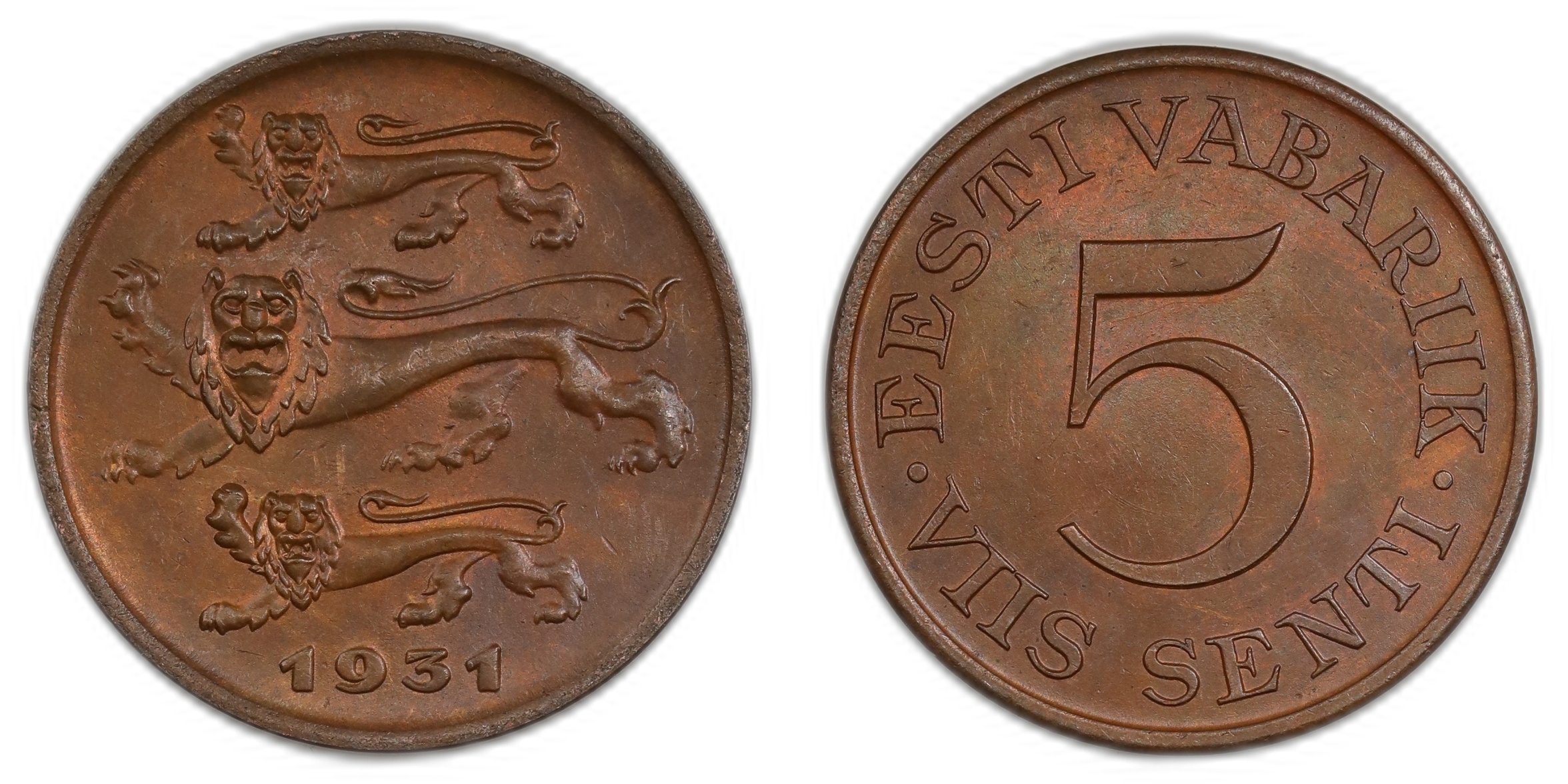 Estonia 5 Sent 1931 Kv: UNC