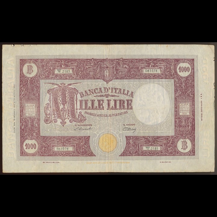 Italia 1000 Lire 1947 Kv 1/1-, noe margrufs