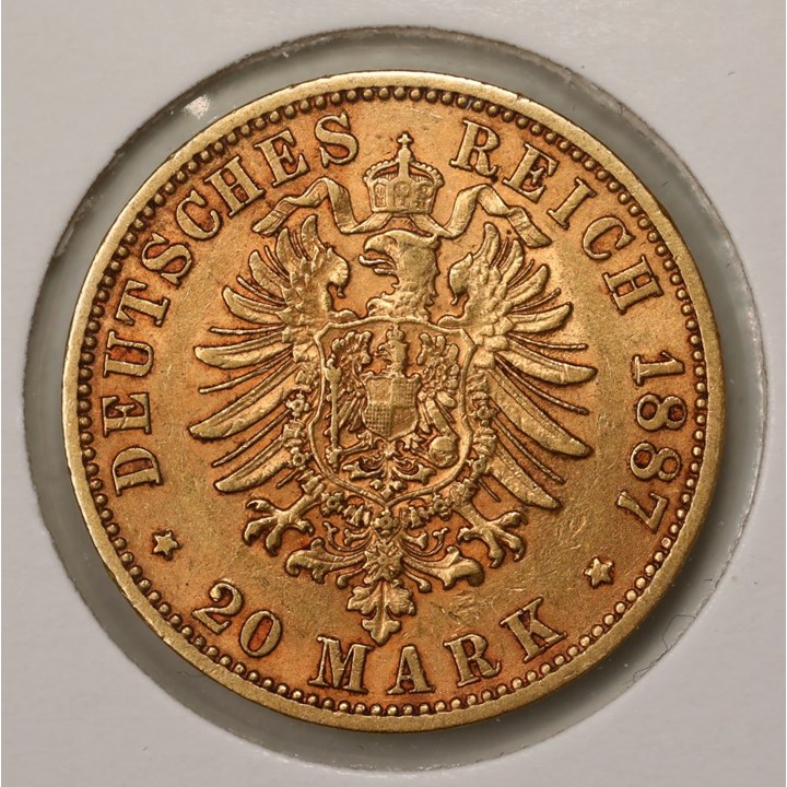 Tyskland 20 Mark 1887 A Kv 1+