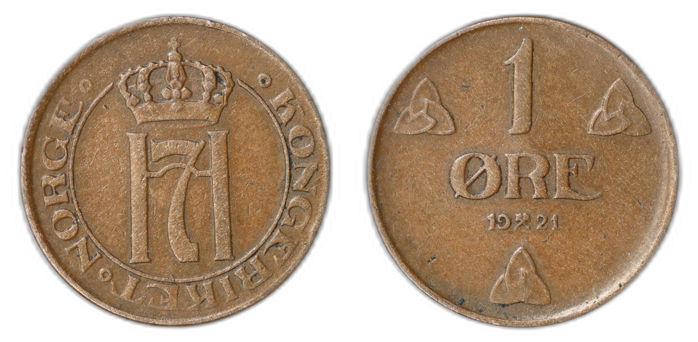 Norge 1 Øre 1921  Kv: 1+