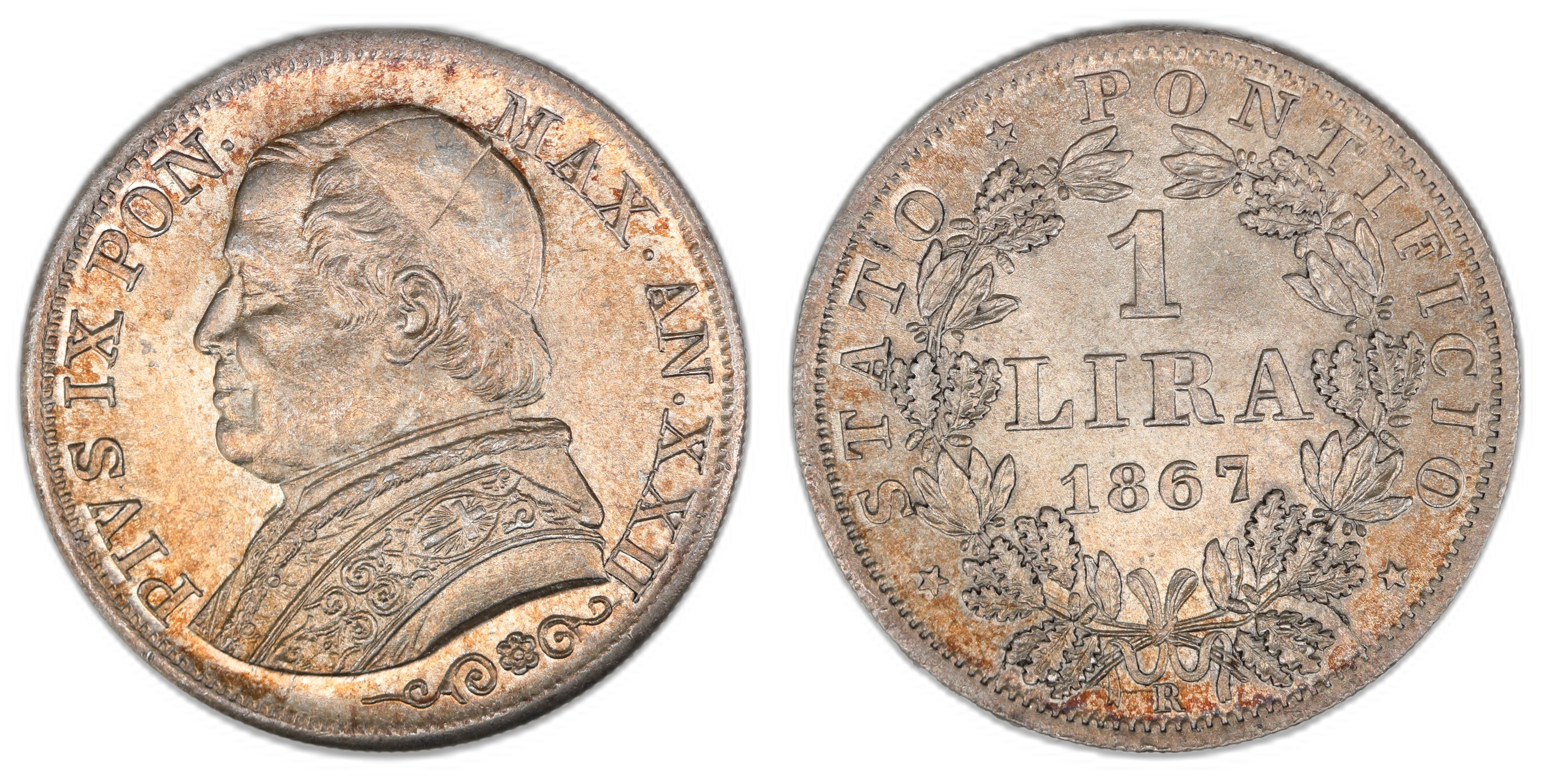 Vatican Lira 1867  Kv: UNC