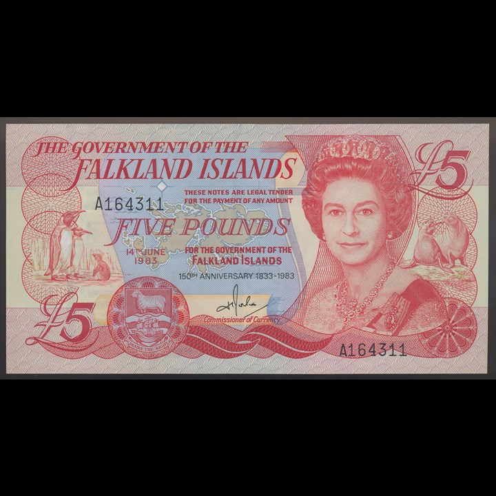 Falkland Islands 5 Pounds Commemorative 1983 UNC