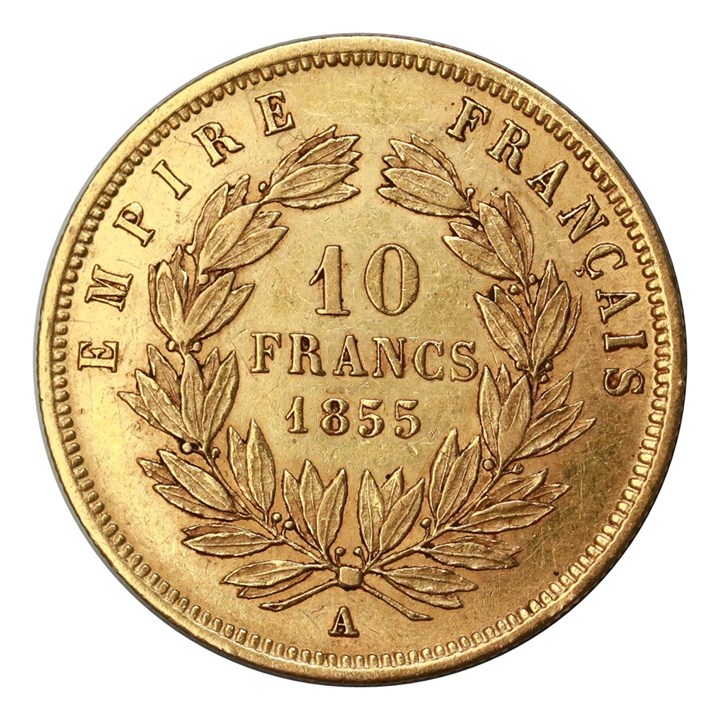 Frankrike 10 Francs 1855 A Kv 1+