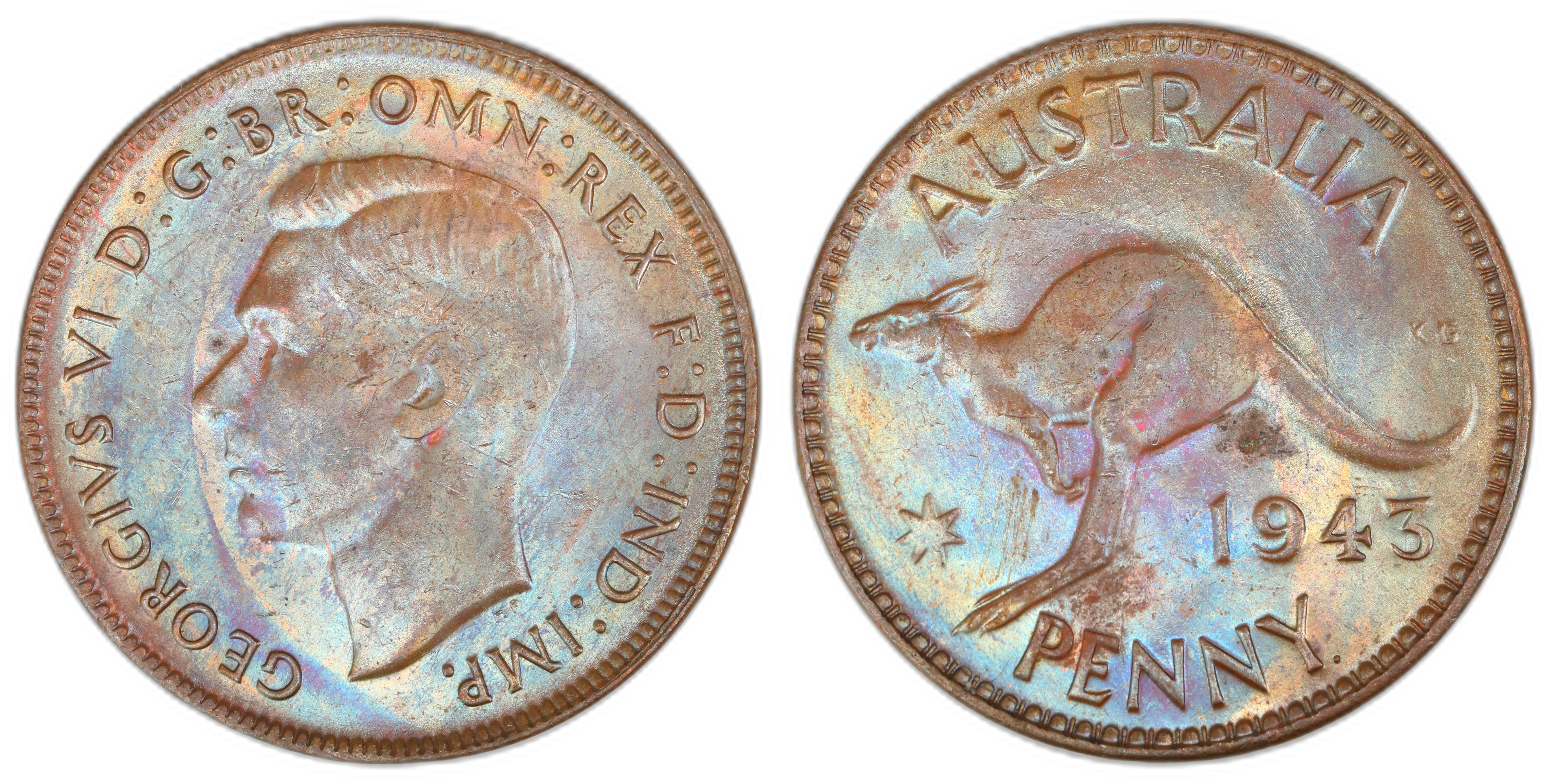 Australia Penny 1943  Kv: UNC
