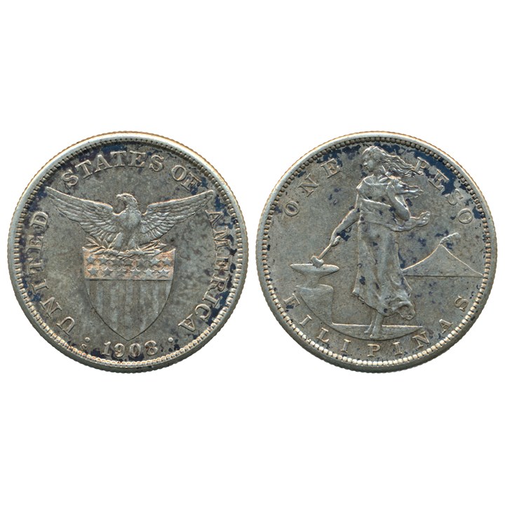 US Phillippines Peso 1908 S XF