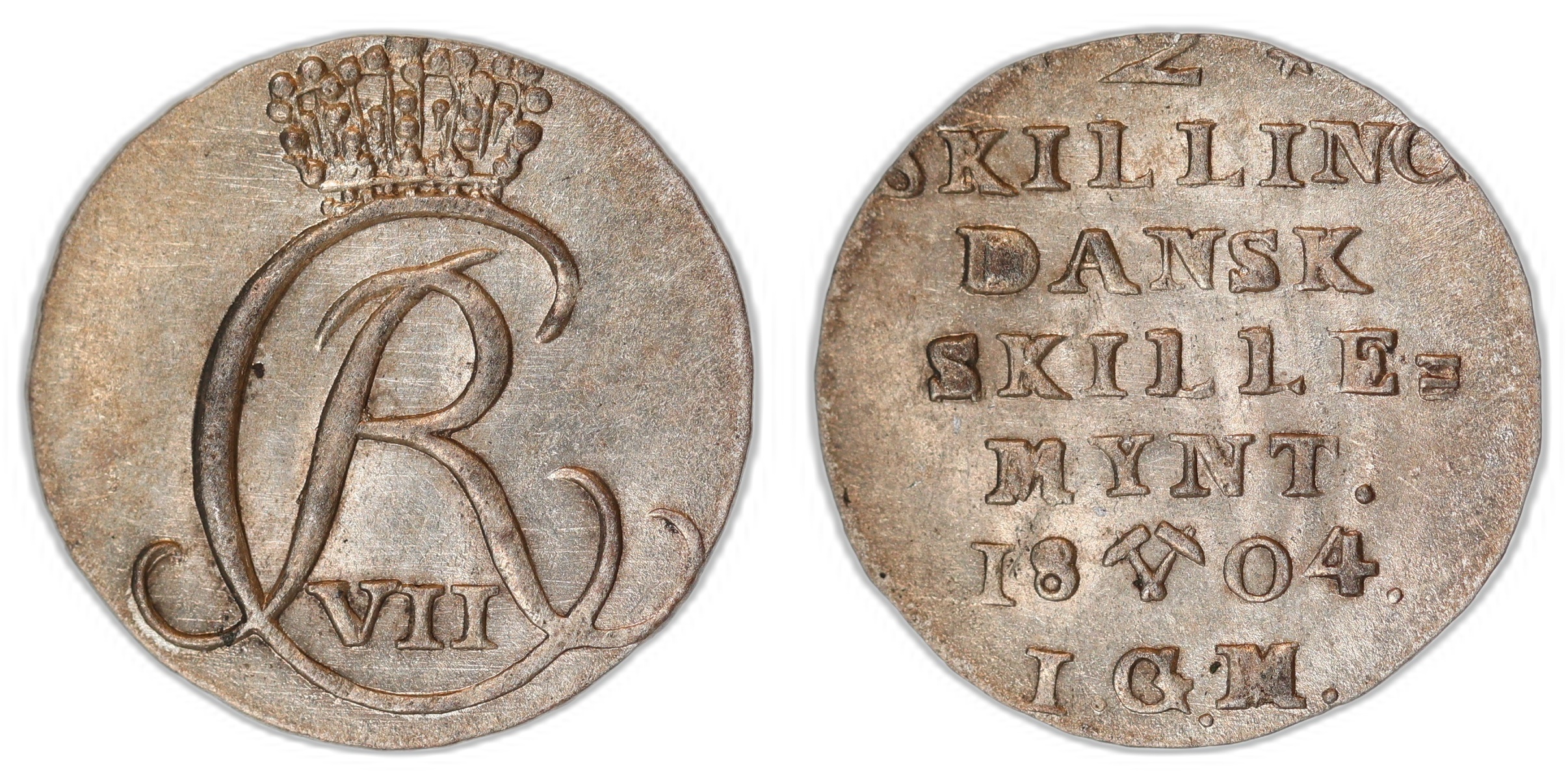 Norge 2 Skilling 1804-IGM Kv: 0/01