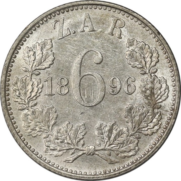 ZAR 6 Pence 1896 Kv 01