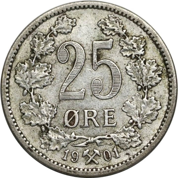 25 Øre 1901 Kv 1+