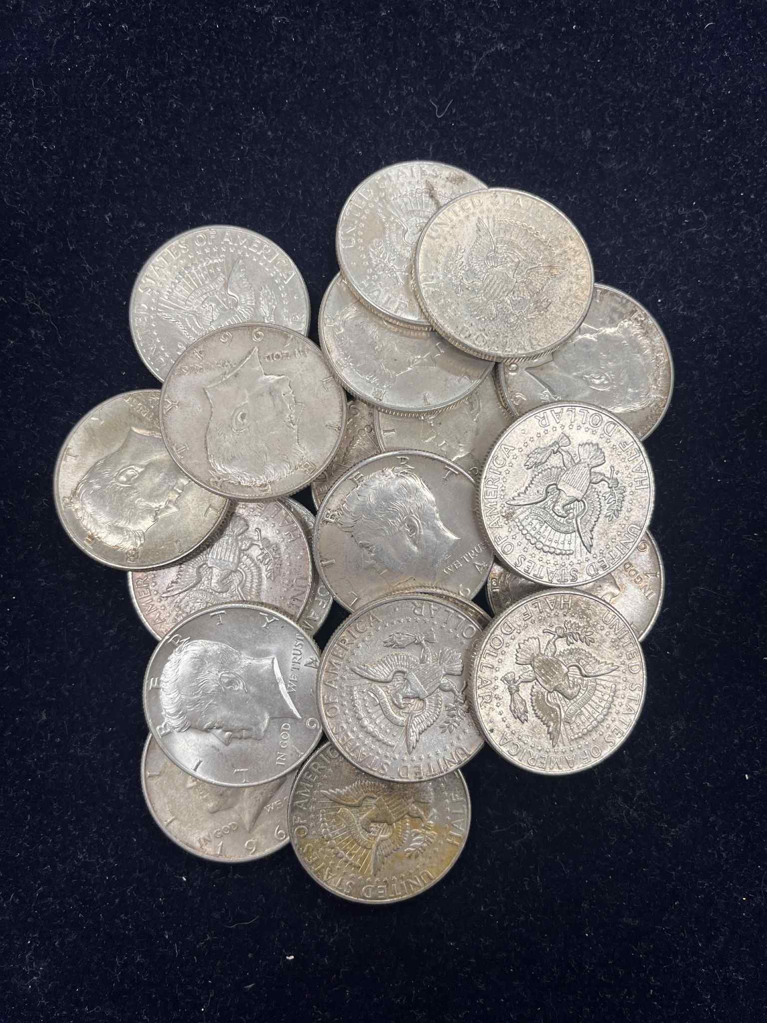 USA 20 Stk. Kennedy Half Dollar - 225 Gram Rent Sølv