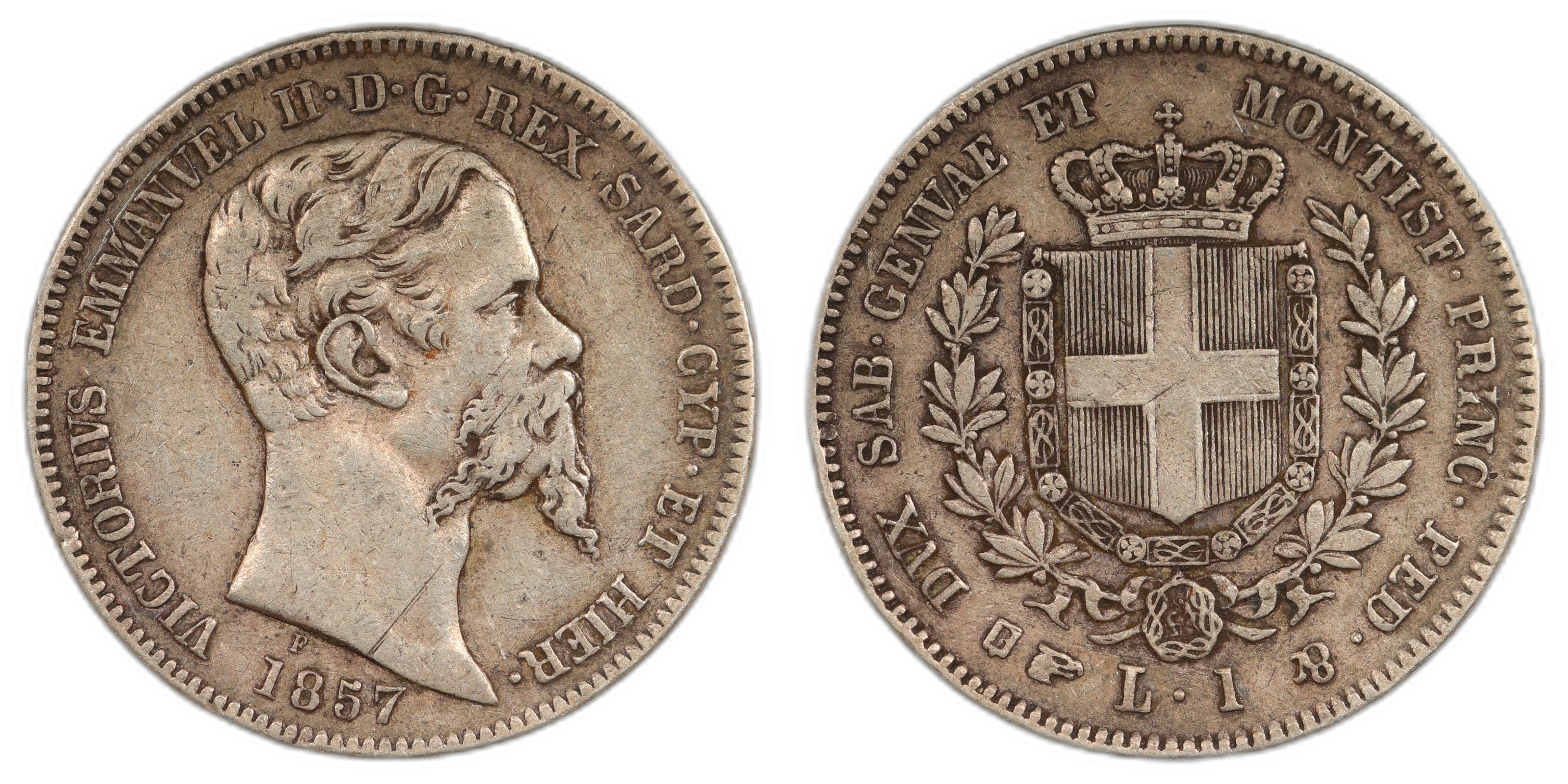 Sardinia Lira 1857 VF