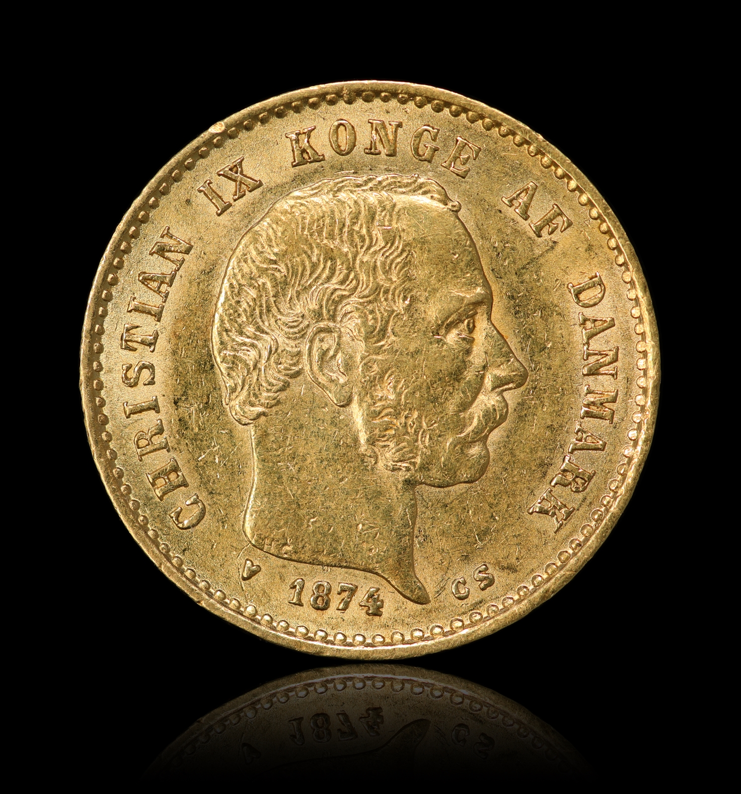 Danmark 10 Kroner Christian IX Gull