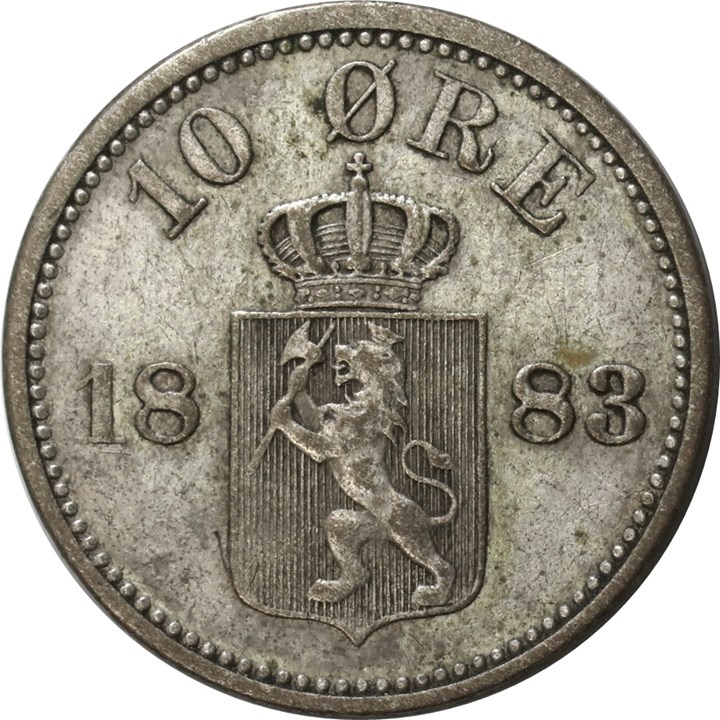 10 Øre 1883 Kv 1+