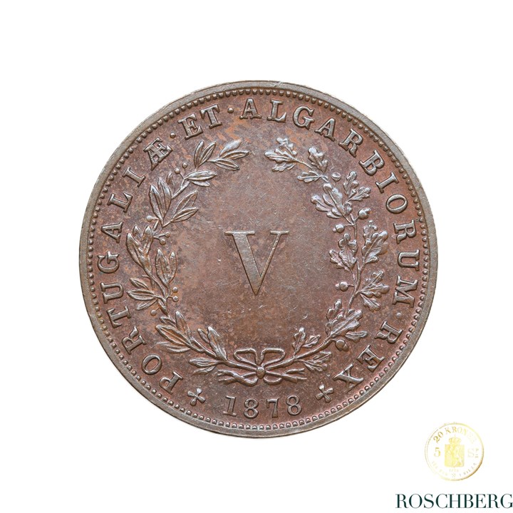 Portugal 5 Reis 1878 Kv UNC