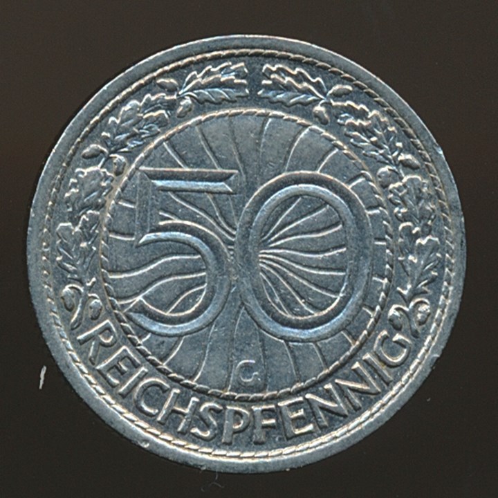 Tyskland 50 Reichspfennig 1927 G AU