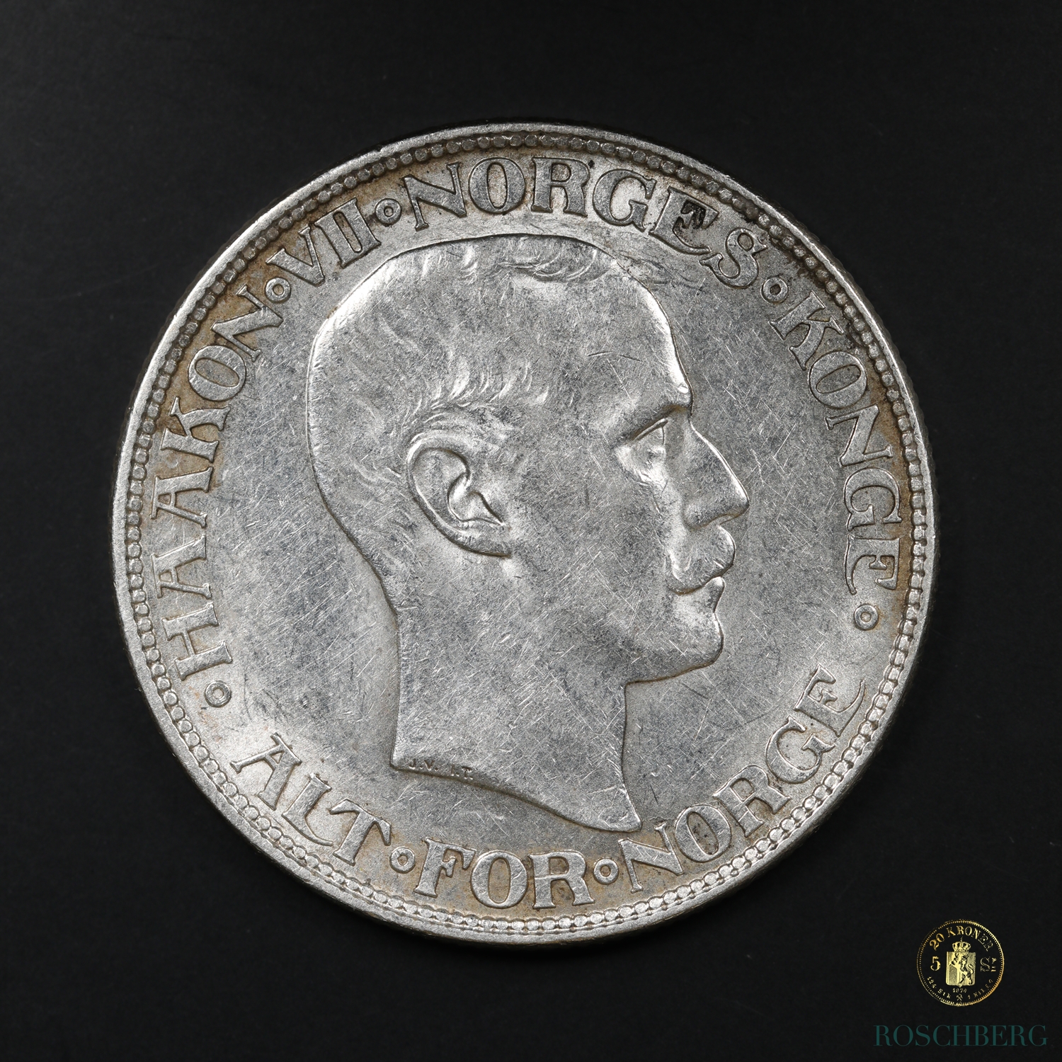 Norge 2 Kroner 1916 Kv 1+