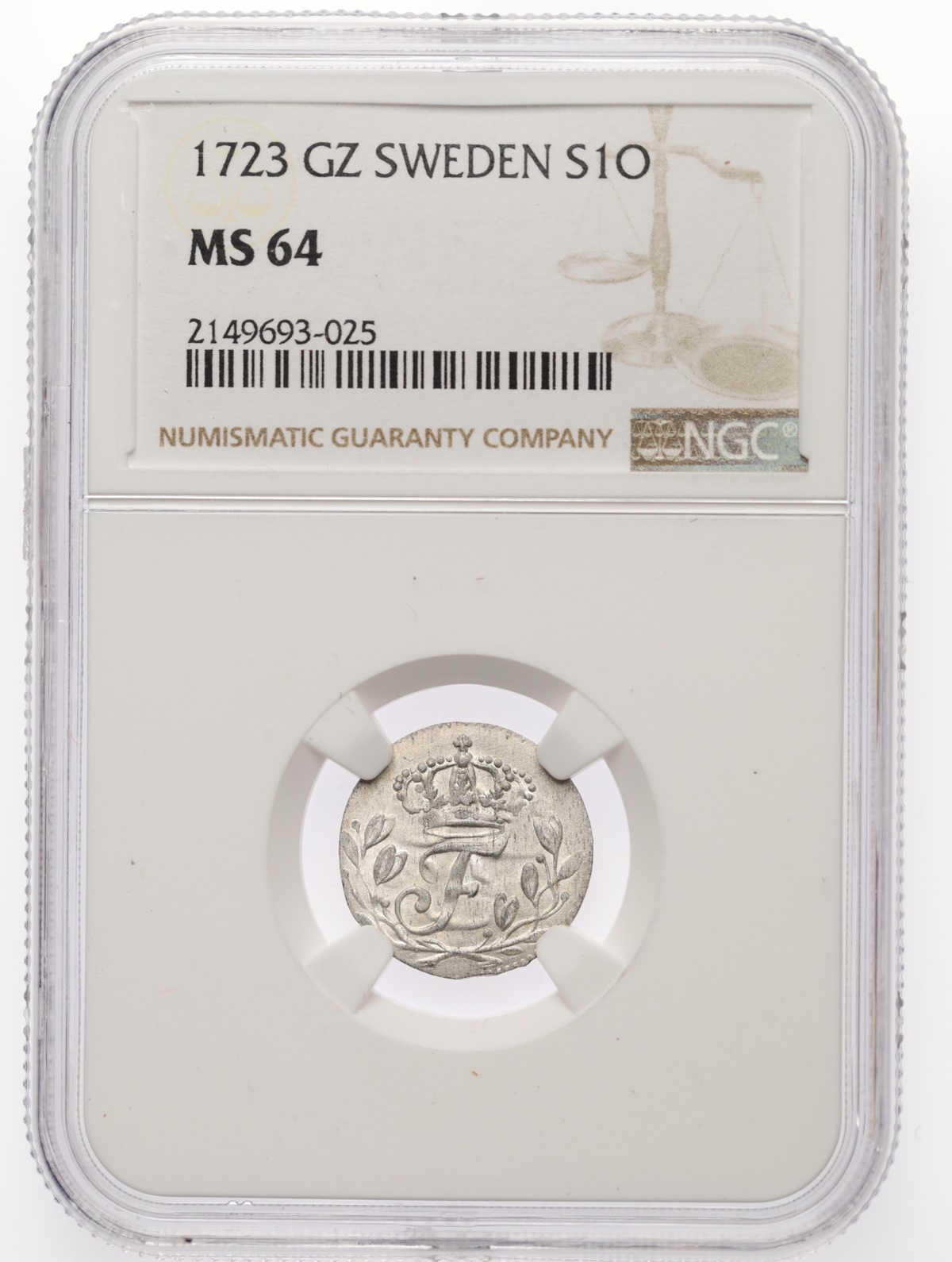 Sweden 1 Öre 1723 GZ NGC MS64