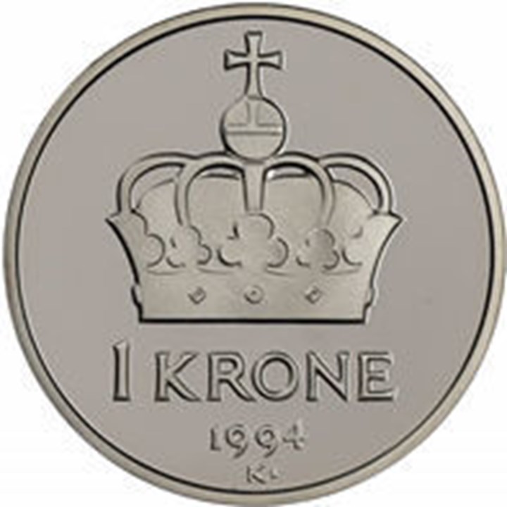 1 Krone 1992-1996 Komplett serie Kv 0