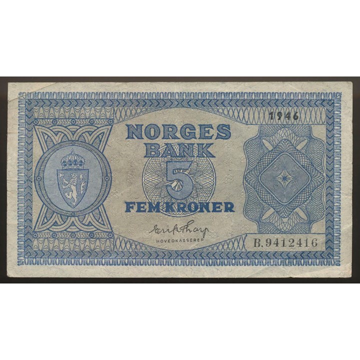 5 Kroner 1946 B Kv 1/1+