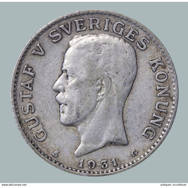 Sverige 1 Krona Gustav V 80% sølv 100 Stk