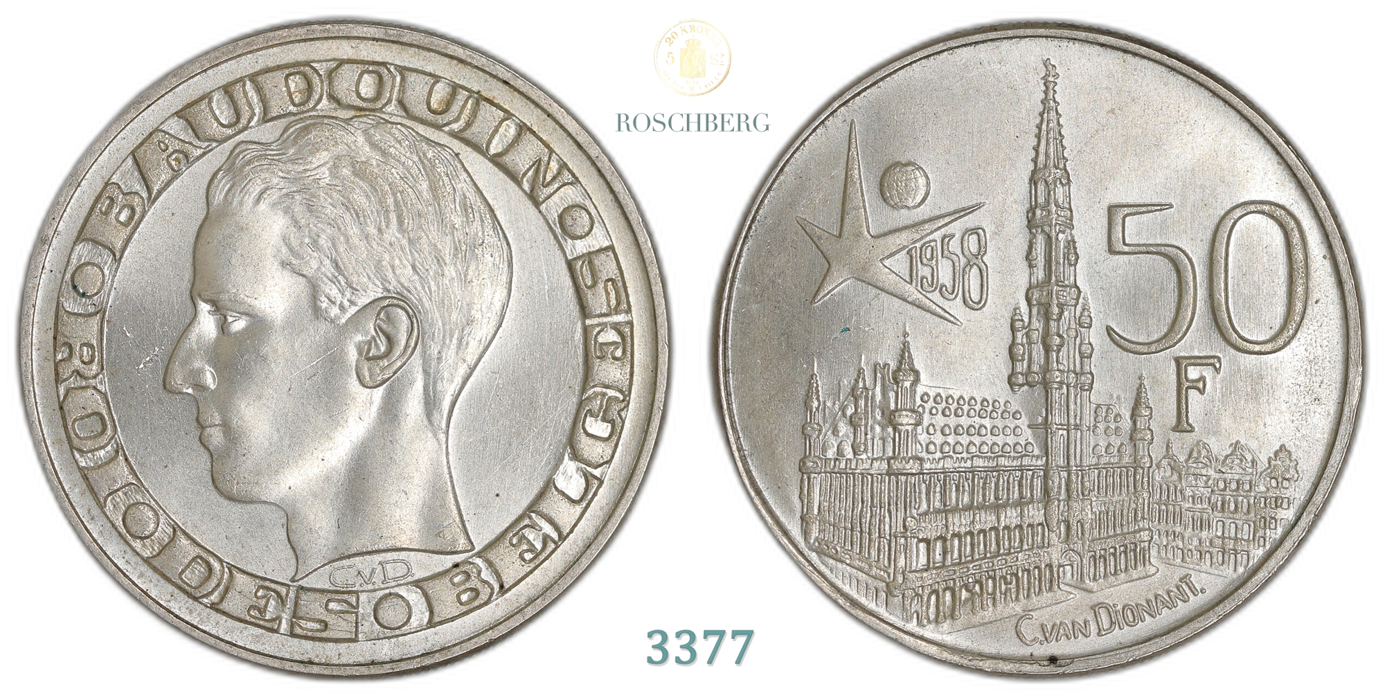 Belgium 50 Francs 1958  Kv: UNC