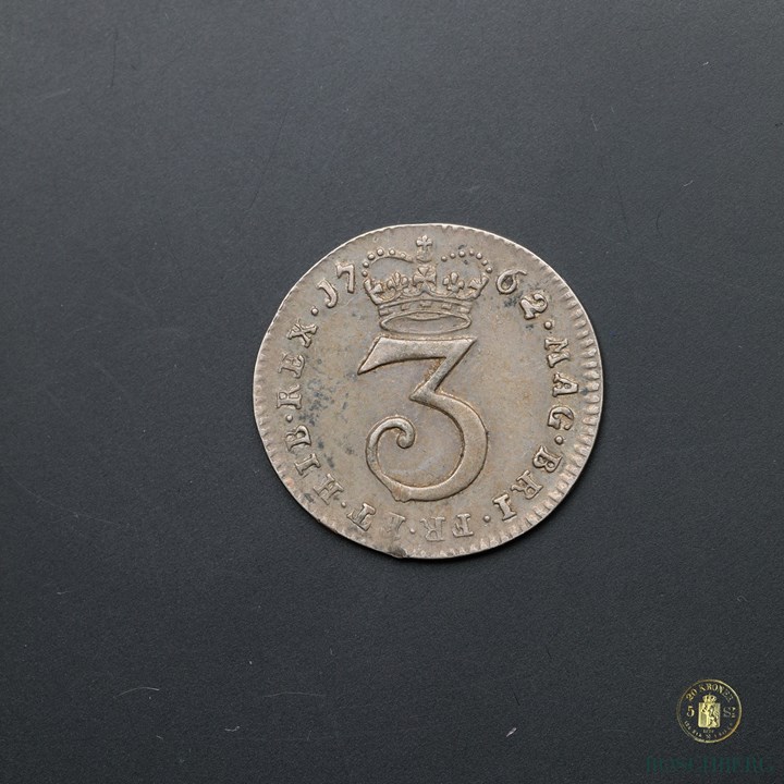 Great Britain 3 Pence 1762 Kv AU