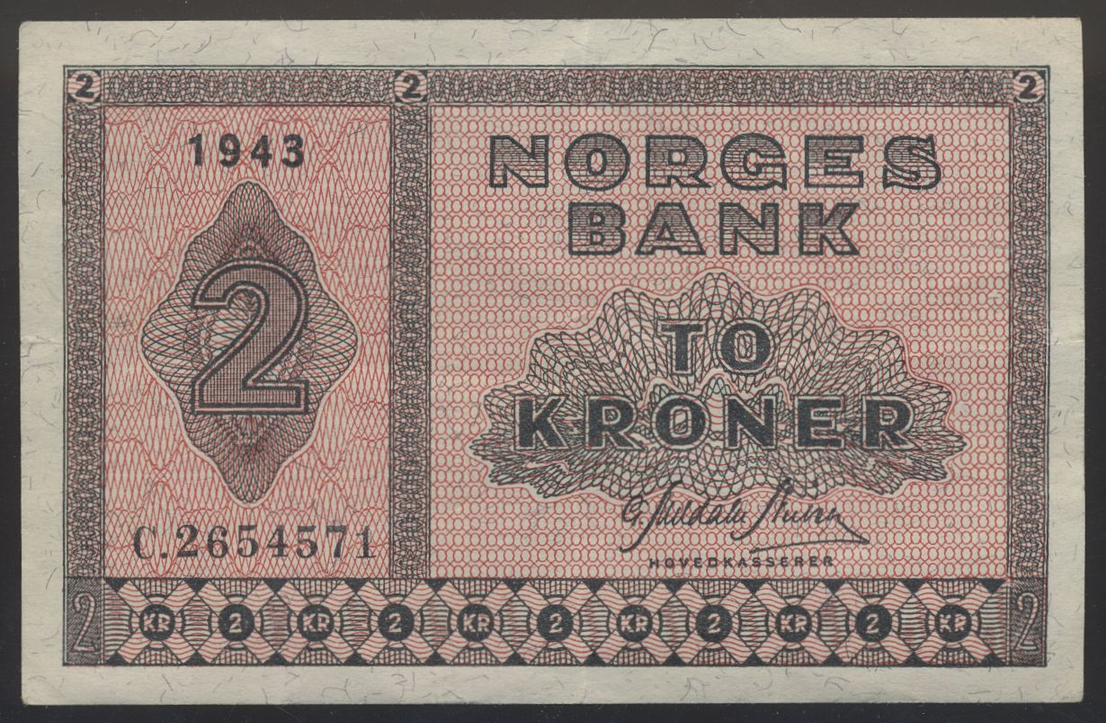 2 Kroner 1943 C Kv g1+